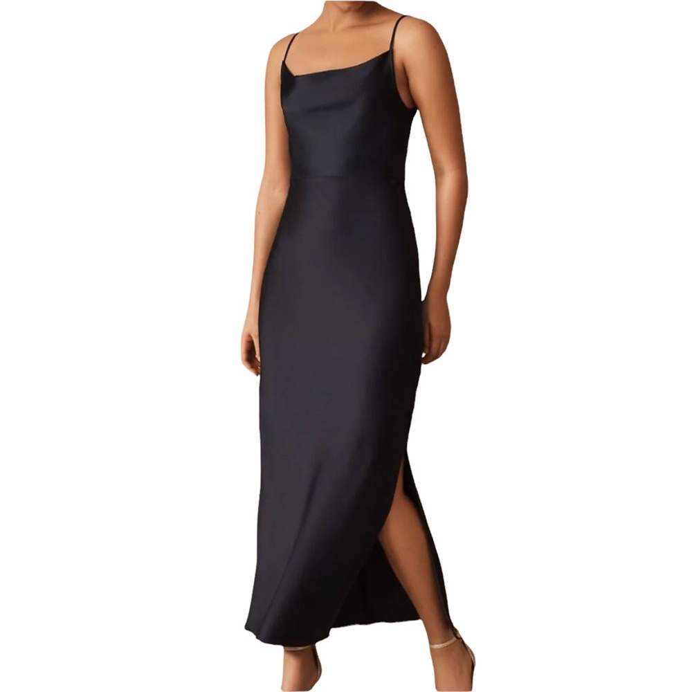 Sachin + Babi Cali Satin Dress in Navy Size 6 NWOT